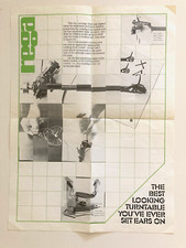 REGA: libretto di istruzioni formato poster + dima per giradischi e bracci Rega