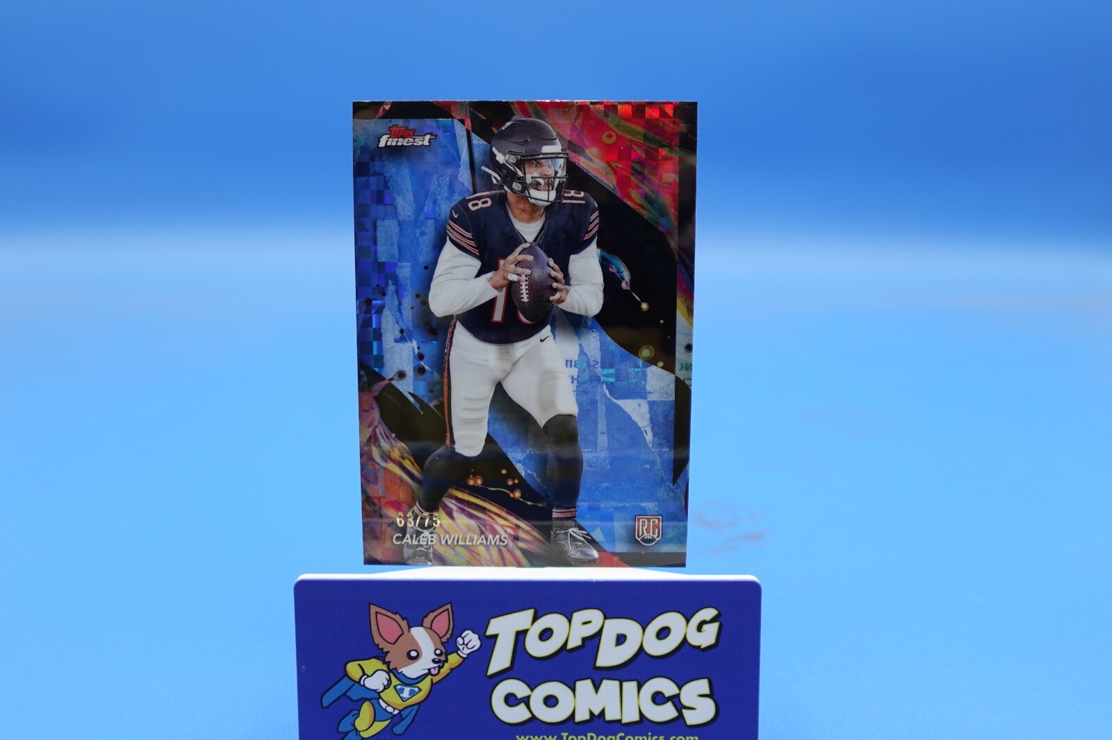 2024 Topps Finest Caleb Williams RC #161 Uncommon Blue Xfractor SP 63/75