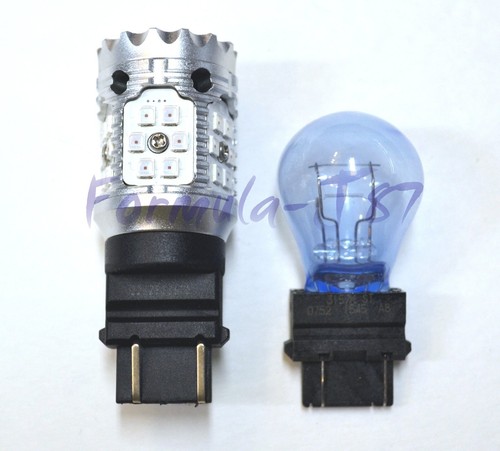 Hyper Flash Free LED Light 3157 Red Two Bulbs Rear Turn Signal Park Replacement - Picture 6 of 18
