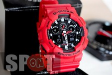 Casio G-Shock X-Large Red World Time Men's Watch GA-100B-4 GA100B 4