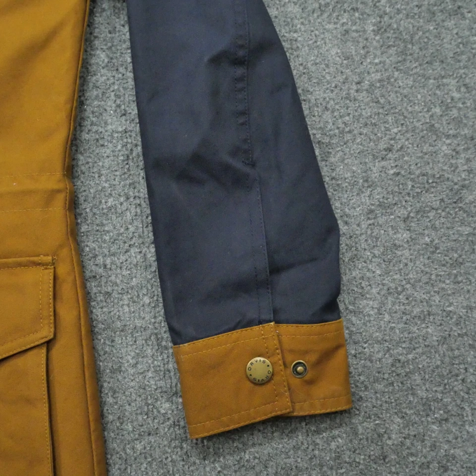 Chaqueta Orvis para mujer Xs marrón azul lona con capucha forrada de lana al aire libre campo Foto 3 de 4