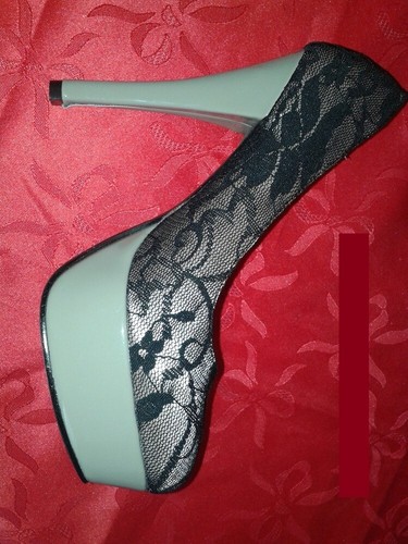 Scarpe decollete Raso e Pizzo Khaki n. 37 decolté - NUOVE - Foto 4 di 7