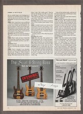 1992 KEN SMITH 6-String BASS Magazi AD~BOOR MUSIC/Questra, quasi nuovo~ SANSAMP montaggio su rack
