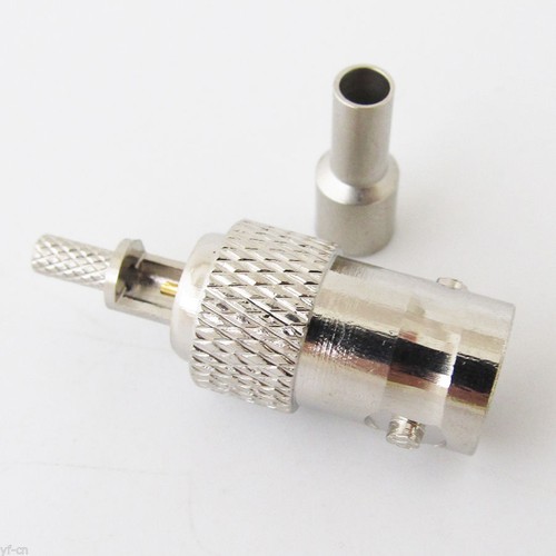 10pcs BNC Female Crimp RF Coaxial Straight Window Connector for RG174 RG316 - Picture 2 of 2