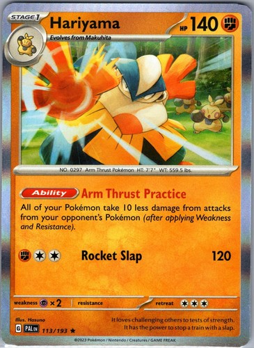 Hariyama 113/193 Rare Paldea Evolved Pokemon Holo Near Mint