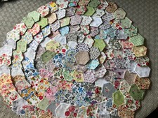 PATCHWORK HEXAGONS FLORALS LARGE 3” READY TACKED X 150 ALL LIGHT FABRICS NEW
