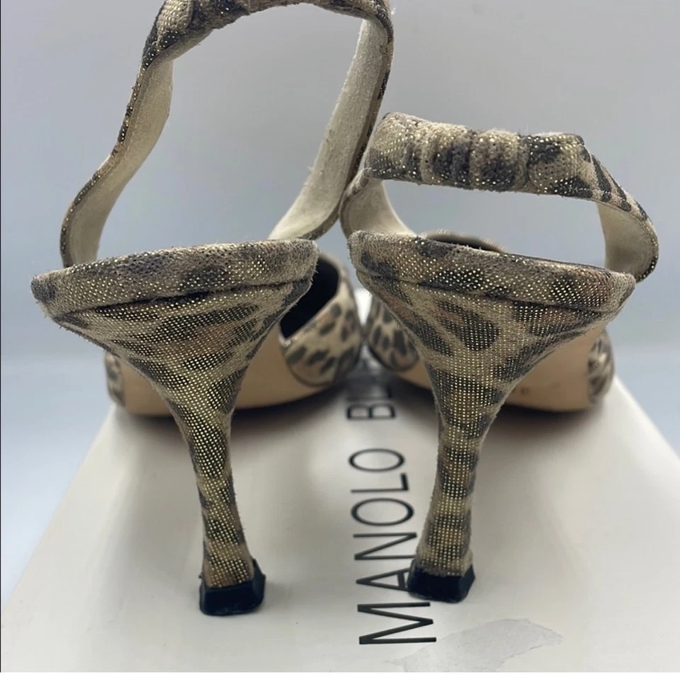 Zapatos para mujer Manolo Blahnik estampado de leopardo carolyne 38,5 con caja y bolsa antipolvo Foto 4 de 4