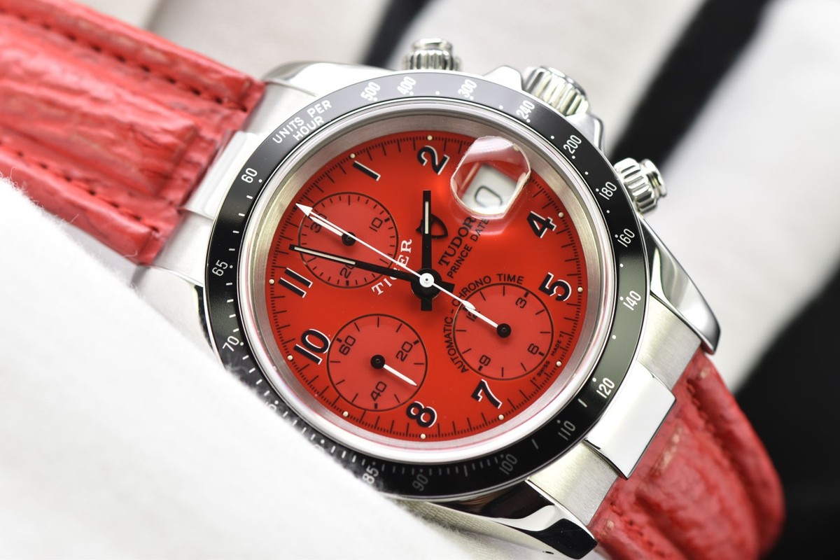 Tudor Tiger Prince Date Red Dial Chronograph Steel Automatic Watch