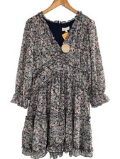 Apricot - V529427 Tiered Dress - Multicoloured - Ruffle Midi Floral UK 14