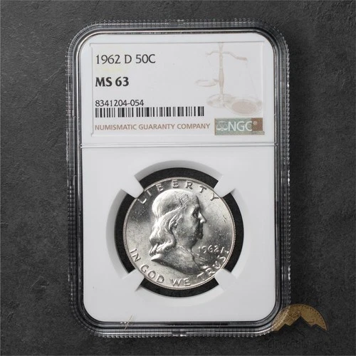 1962-D Franklin Silver Half Dollar 50c - NGC MS63 - Denver