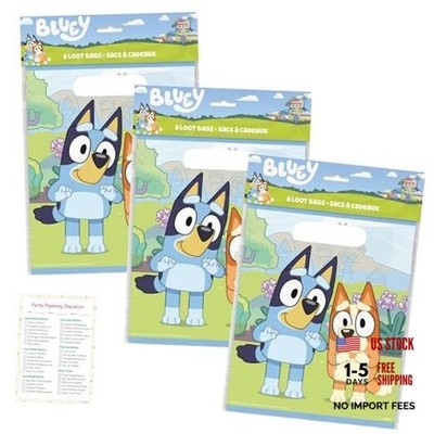 Bluey Birthday Party Supplies Set - Bundle with 24 Plastic Bluey Party Favor