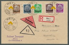 Bes. II. WK/Lothringen, 04.2.41, Metz, R-Brief Nachnahme, AKS Mannheim