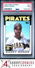 1986 TOPPS TRADED #11T BARRY BONDS RC PIRATES PSA 9
