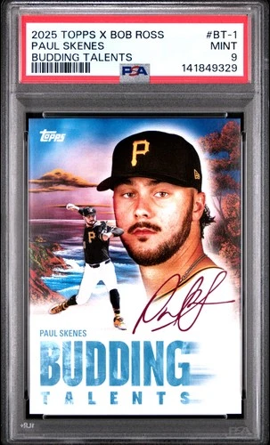 9329 Paul Skenes 2025 Topps Bob Ross: The Joy of Baseball Budding Talents PSA 9