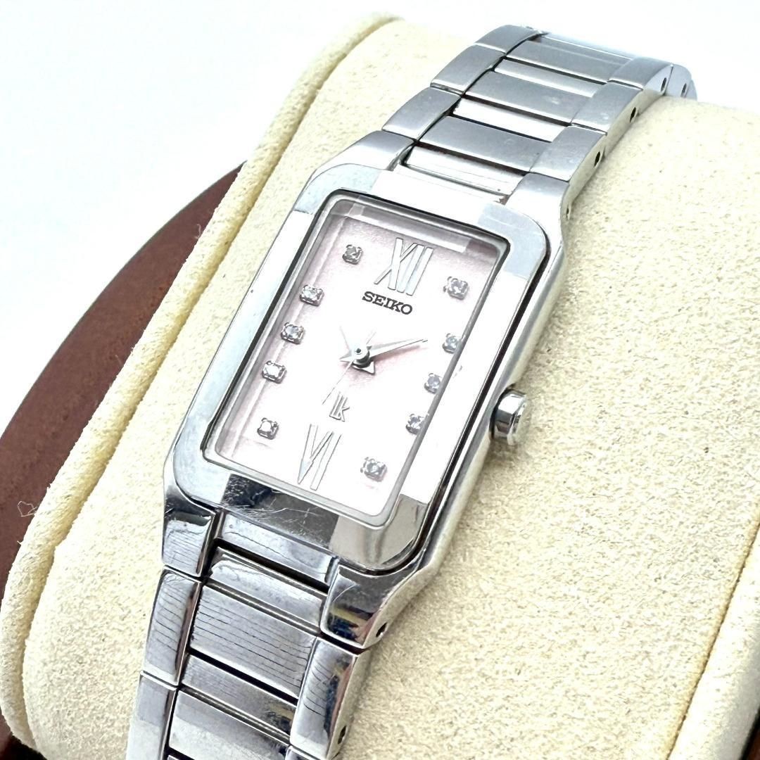 Seiko Lukia Rectangular Case Watch with Stone Ind… - image 1