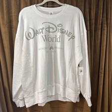 WDW Logo Castle Rhinestone White Crewneck Sweatshirt NWT Medium Disney Parks