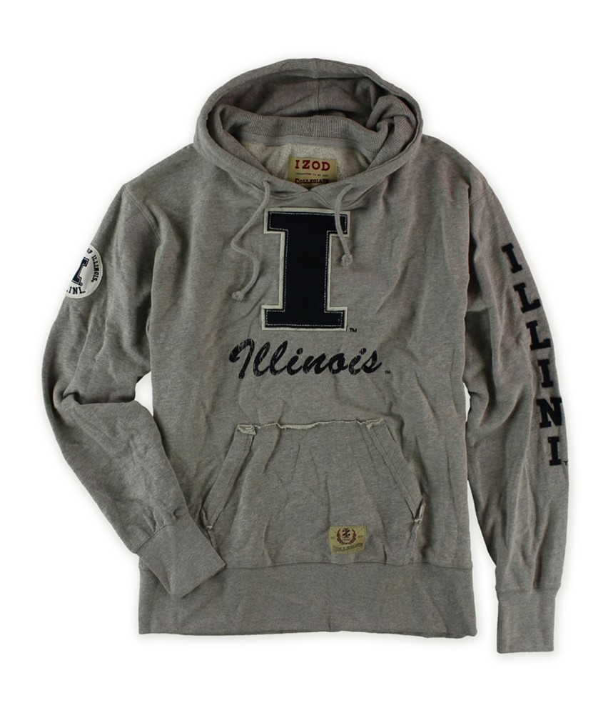 IZOD Mens Varsity Letter I Hooded Hoodie Sweatshirt Grey Medium 6790₽