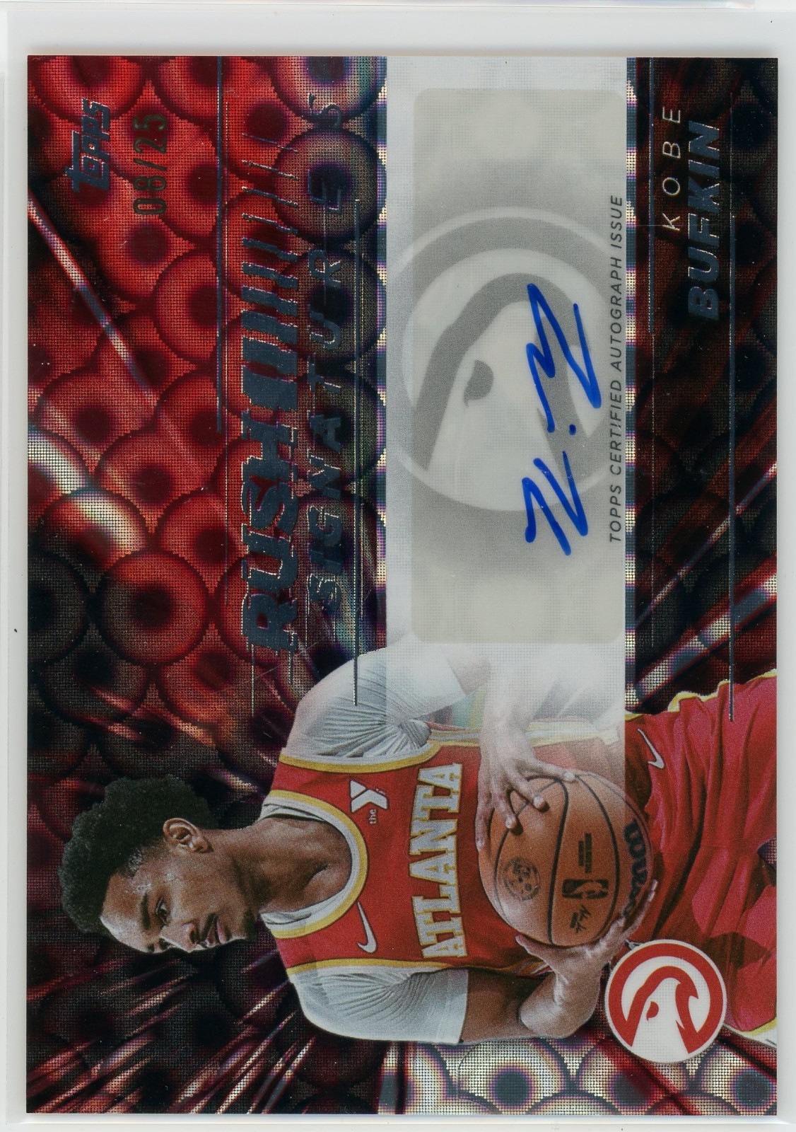 TOPPS 2025-26 Kobe Bufkin Rush Signatures /25 Sticker Auto Red RS-KB