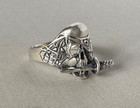 Gothic Biker Punk Sterling Silver Skull with Sword Knife Ring Size 14;A707 — photo 6
