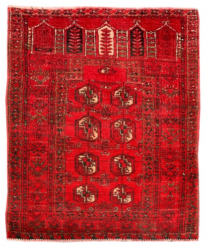 Amazing Hand Knotted Afghan Turkmen Moori Wool Area Rug 3.8 x 2.3 Ft