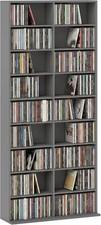 HOMCOM 640 CD/360 DVD Storage Unit, Blu-ray Media Storage Shelf with 18 Compartm