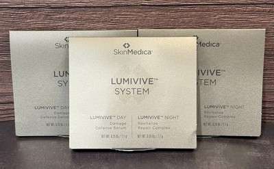 Skinmedica Lumivive System 0.25oz/7.1g Bundle Of 3 Sample Size Protect & Repair