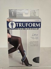 Truform Lites Ladies Sheer Knee Open Toe Highs 8-15 mmHg Black Large