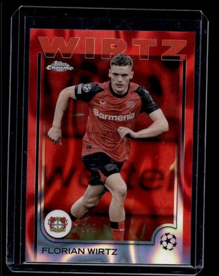2024-25 Topps Chrome UEFA #150 Florian Wirtz Red Lava Refractor #/5