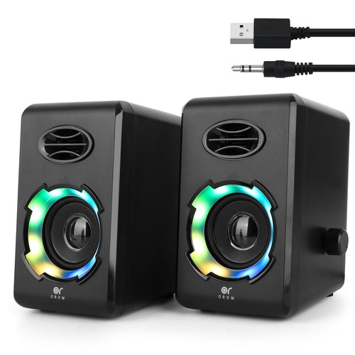 OROW Computer Speakers,USB Powered Desktop Speakers with 6 Lights Modes,Bluet...