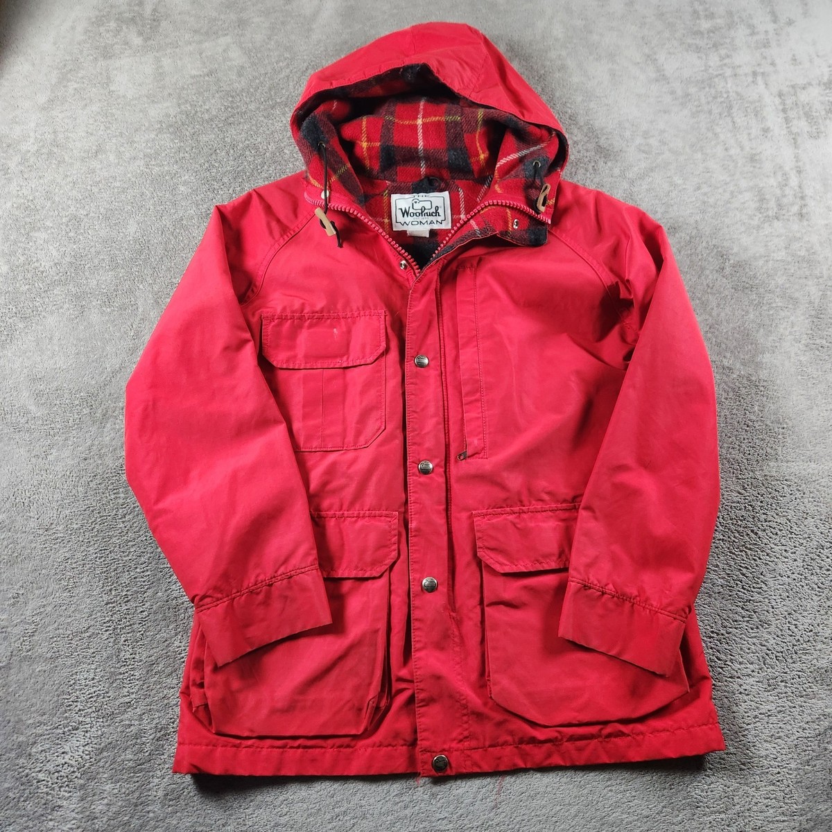 Vintage Woolrich Woman Mountain Parka Field Jacket USA Size S Wool 