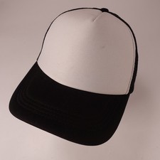 Classic Trucker Hat Men's Adjustable Snapback Black White Two Tone Mesh Back