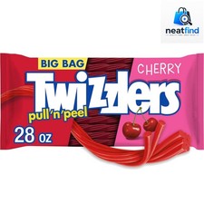 PULL 'N' PEEL Cherry Flavored Licorice Style, Chewy Candy Big Bag, 28 oz