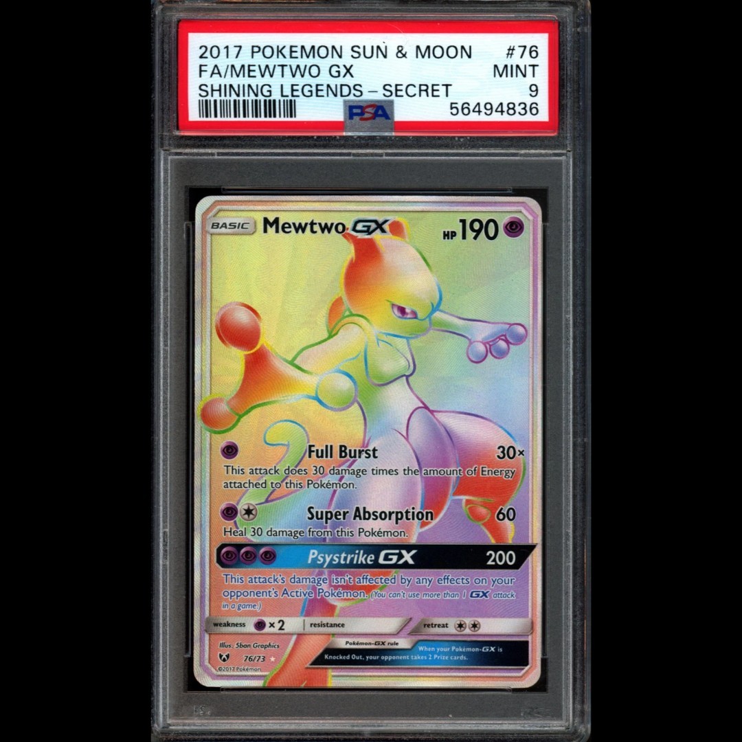 Mewtwo GX 76/73 Shining Legends Rainbow Rare PSA 9 MINT | eBay