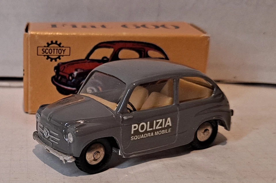 2426. MERCURY SCOTTOY – FIAT 600 Polizia 1956 (grigio)  MB MINT BOXED - Immagine 2 di 4