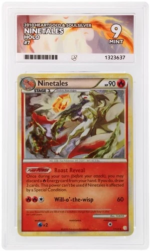 ACE 9 Ninetales Holo HG&SS 7/123 Ace Label Graded Card