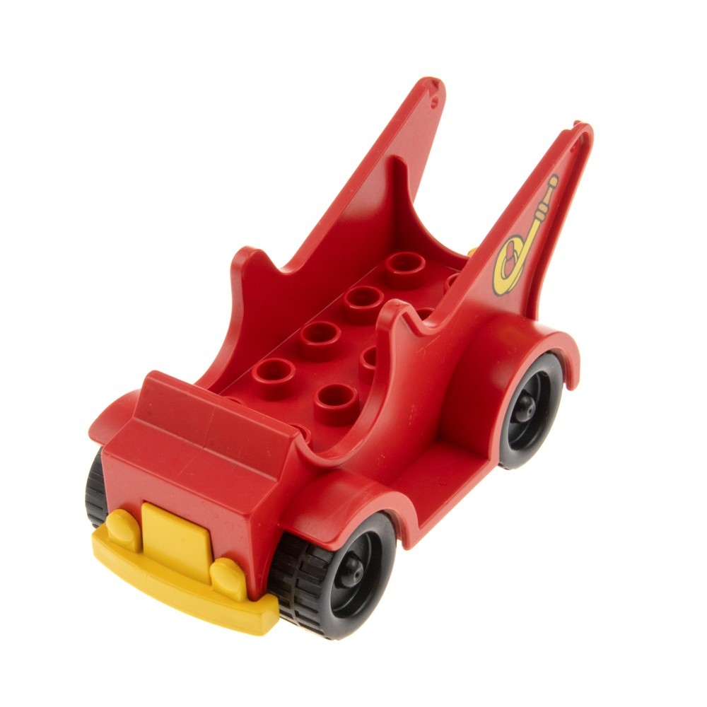 1x Lego Duplo Vehicle Fire Brigade Red Yellow Hose Print 9976 2611 4251c01