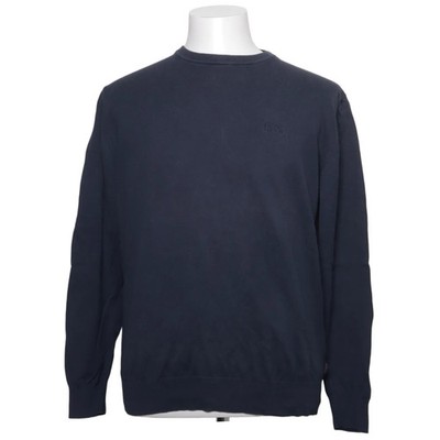 Hugo Boss, Strickpullover, Größe: L, Blau, Baumwolle, Einfarbig, Feinstrick #WfS