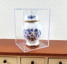 Dollhouse Large Jar with Lid Reutter Porcelain Blue Onion 1:12 Scale Miniature