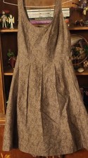 Anne Klein Short Brown Dress, Fit  Flare, Belted, NWT,8, Super Cute 