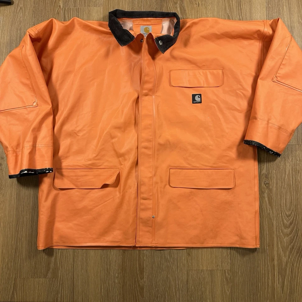 Carhartt C64ORG PVC 雨衣橙色连帽防水 XL 普通 — 第 2/4 张图片