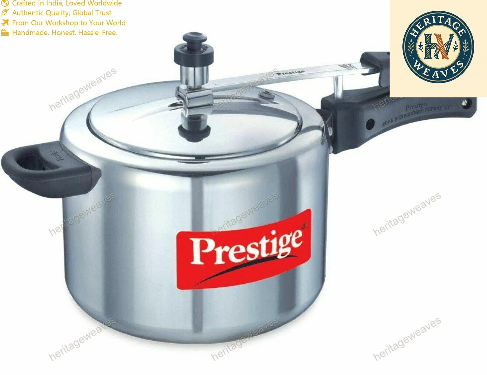 Indian Best Prestige Nakshatra Aluminium Pressure Cooker, 5 Litres