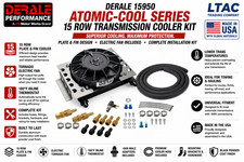Derale 15950 Atomic-cool 15 Row Transmission Cooler Kit W Fan -8an Universal