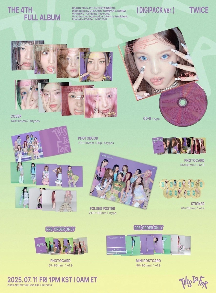 TWICEグッズCD TWICE THIS IS FOR 4th Full Album DIGIPACK Ver/CD+Photo Book+Poster