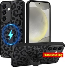 Magnetic Designed for Samsung Galaxy S24 Case, Black with Finger Strap, Slim TPU