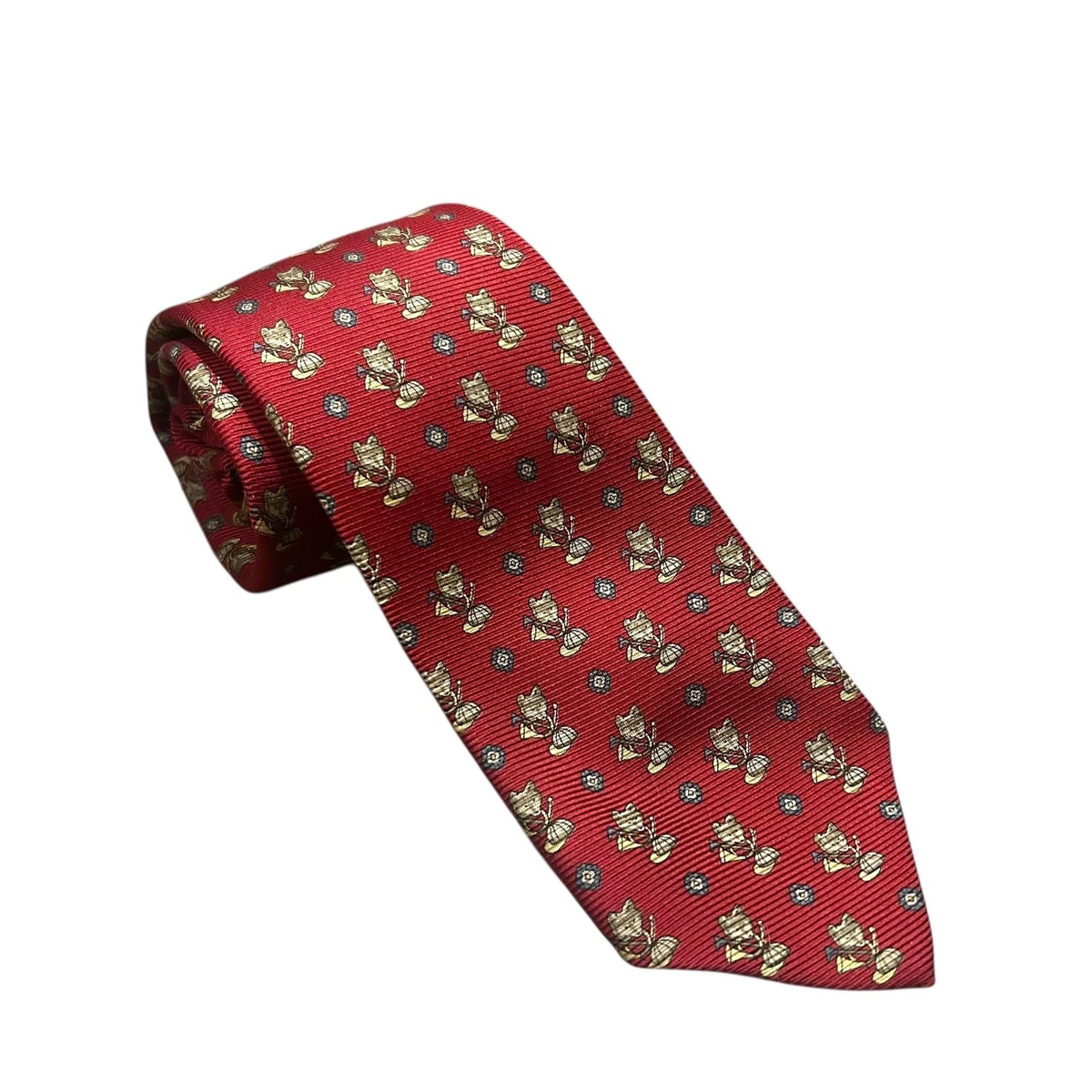 TigerTie Diseñador Corbata De Seda - Rojo Púrpura Borgoña Azul