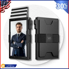Slim Card Holder Wallet for Men RFID Blocking Minimalist with Black Gift for Men