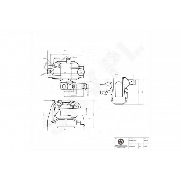 Support moteur droit 1K0199262AC VW Caddy III IV Audi A3 silentbloc suspension