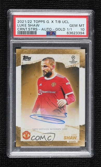 2021-22 Topps Gold X Tyson Beck Gold Auto 1/1 Luke Shaw PSA 10 GEM MT