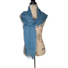 Vince Viscose and Cashmere Wrap Scarf Blue