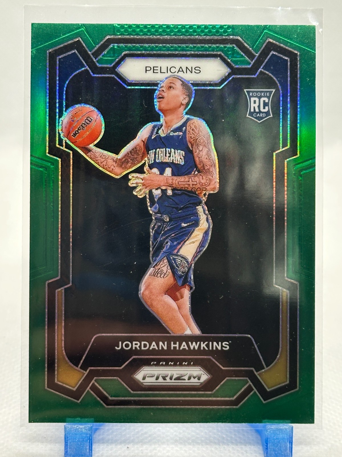 Jordan Hawkins 2023-24 Panini Prizm Green Prizm #130 (RC) New Orleans Pelicans